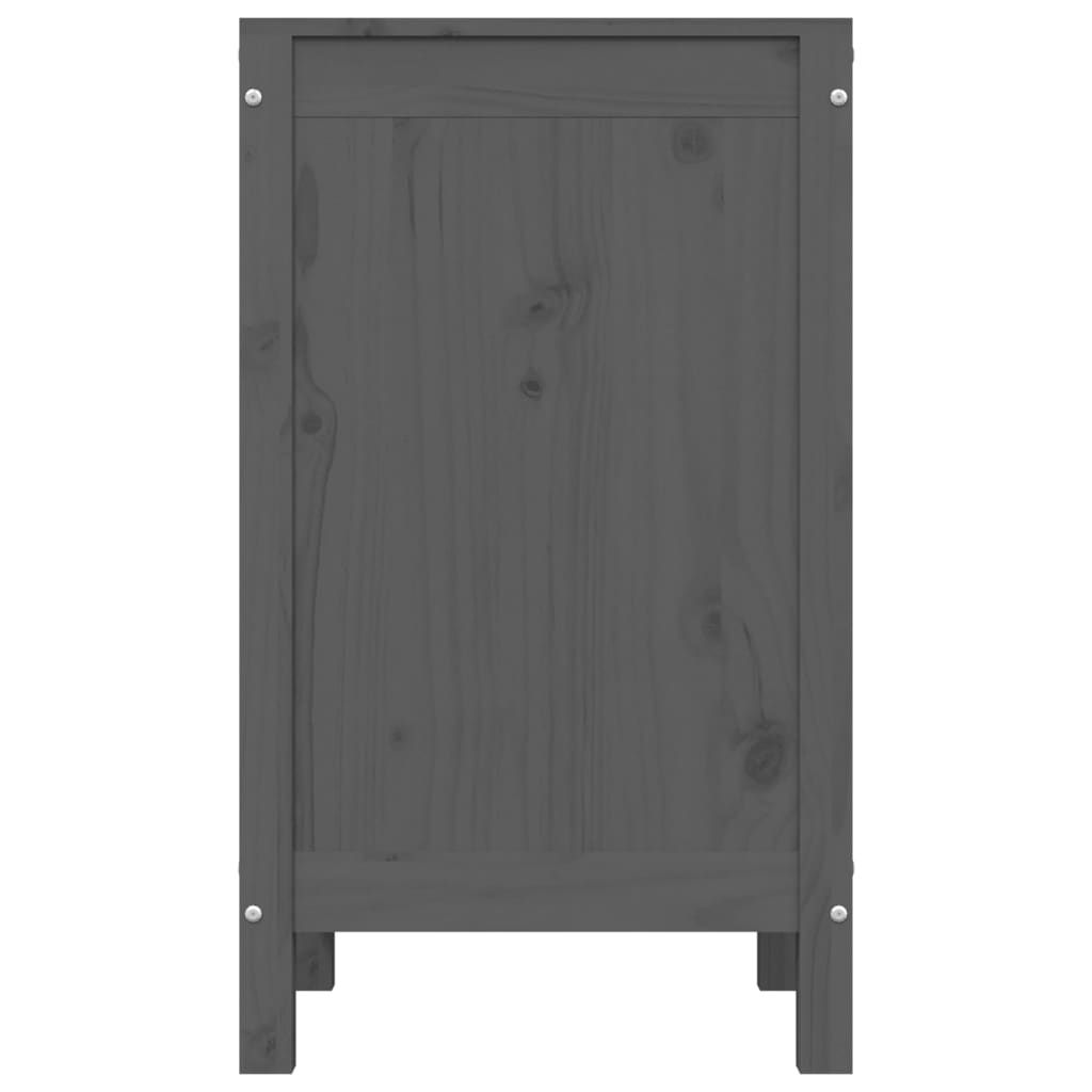 vidaXL Laundry Box Grey 44x44x76 cm Solid Wood Pine