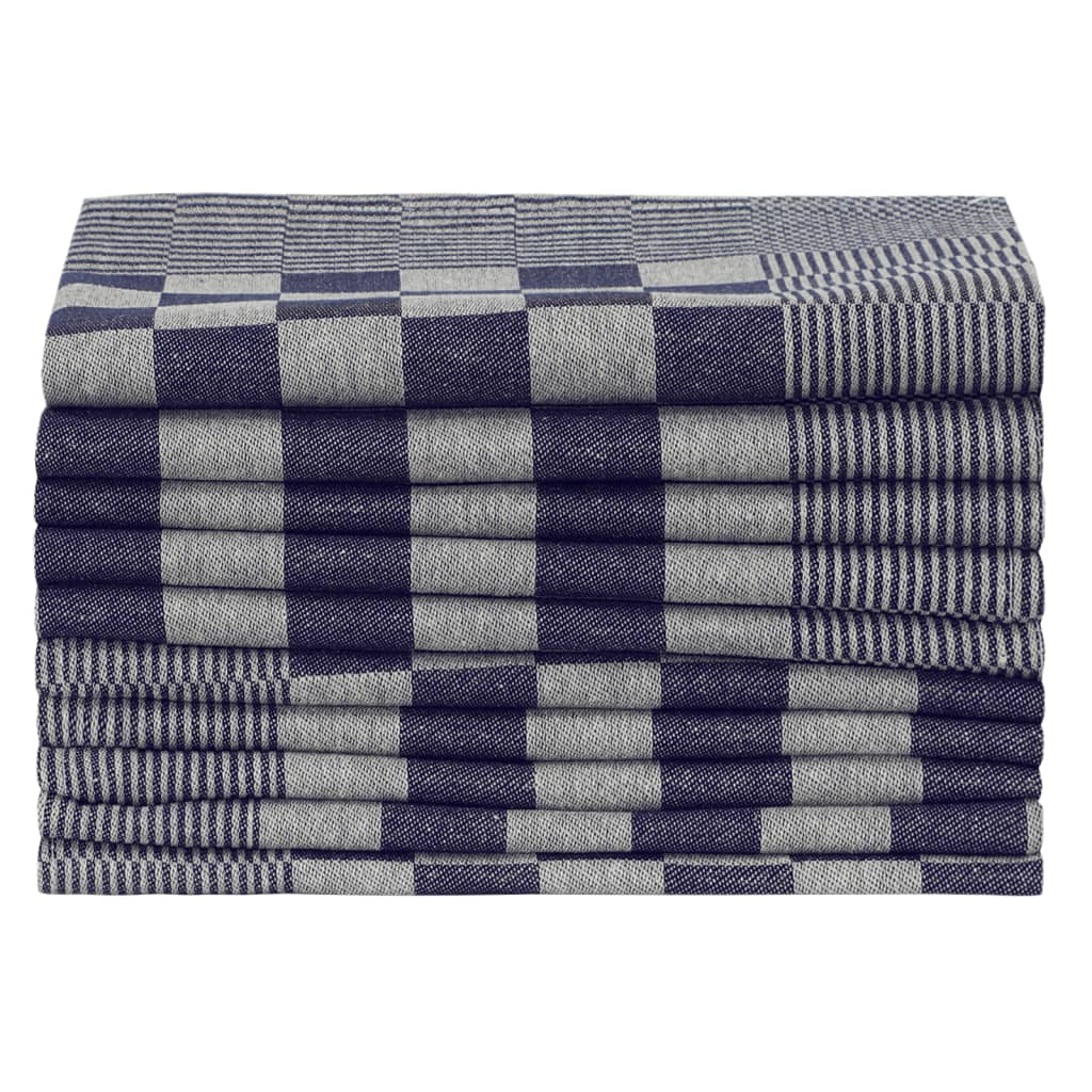 vidaXL Kitchen Towels 10 pcs Blue and White 50x70 cm Cotton