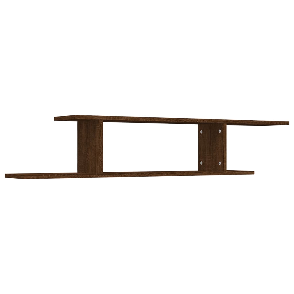 vidaXL Wall-Mounted TV Shelf Brown Oak 125x18x23 cm Engineered Wood