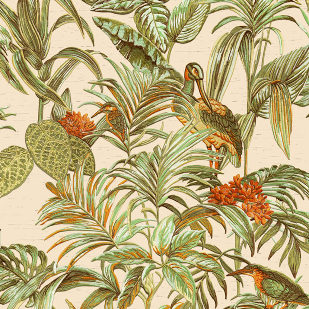 DUTCH WALLCOVERINGS Wallpaper Bird-of-Paradise Green