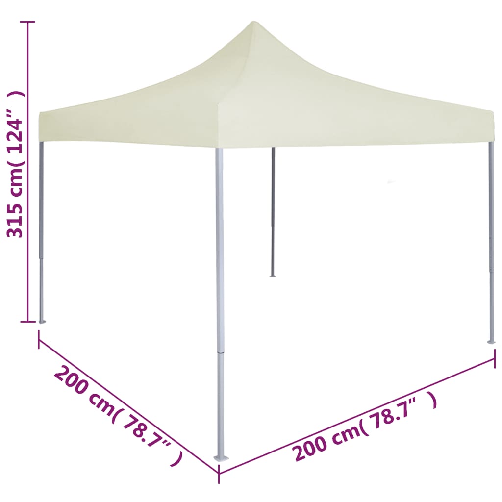 vidaXL Professional Folding Party Tent 2x2 m Steel Cream