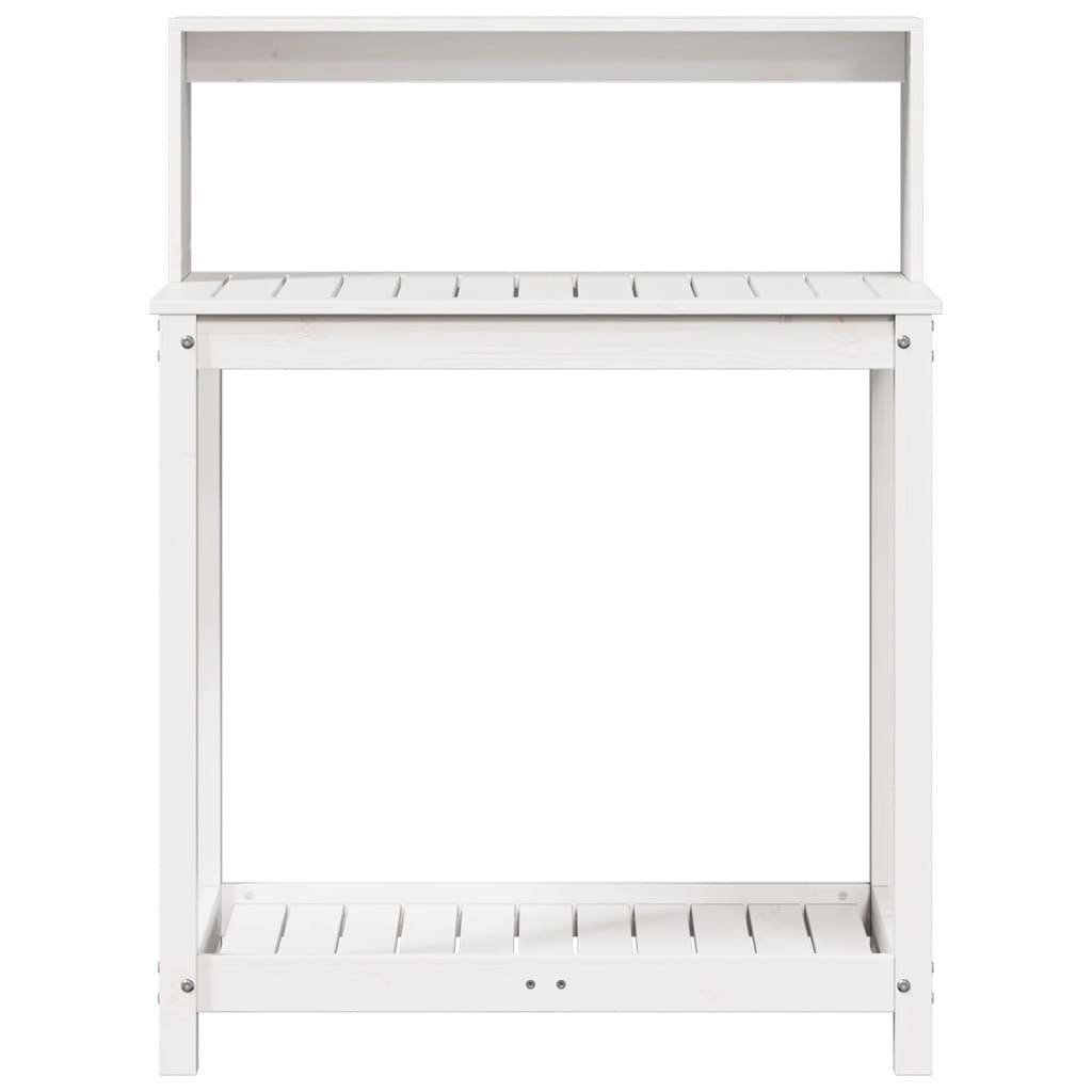 vidaXL Potting Table with Shelves White 82.5x50x109.5 cm Solid Wood Pine