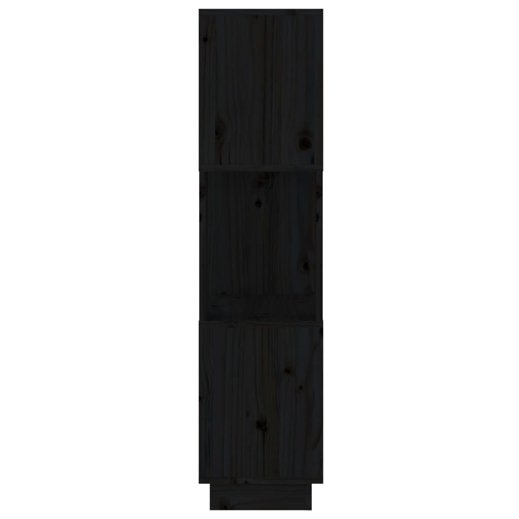 vidaXL Book Cabinet/Room Divider Black 51x25x101 cm Solid Wood Pine