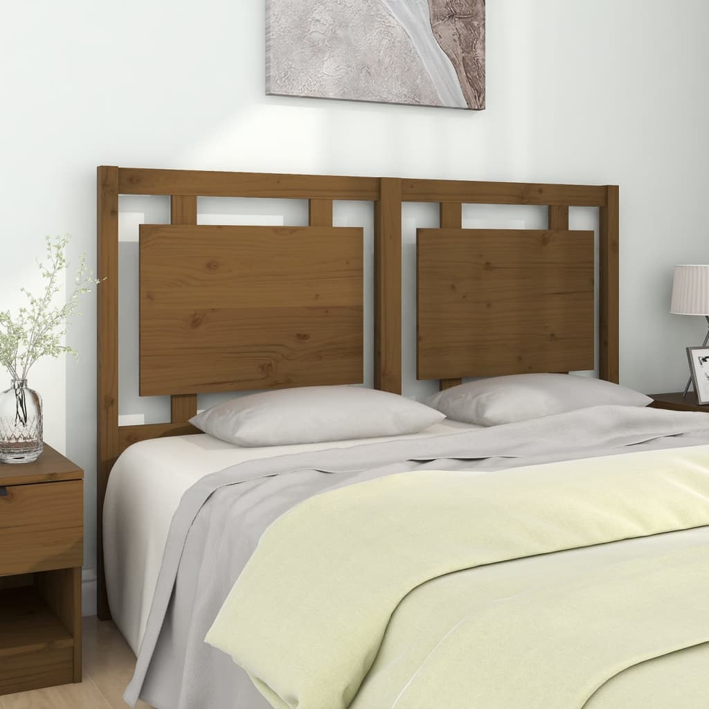 vidaXL Bed Headboard Honey Brown 145.5x4x100 cm Solid Pine Wood