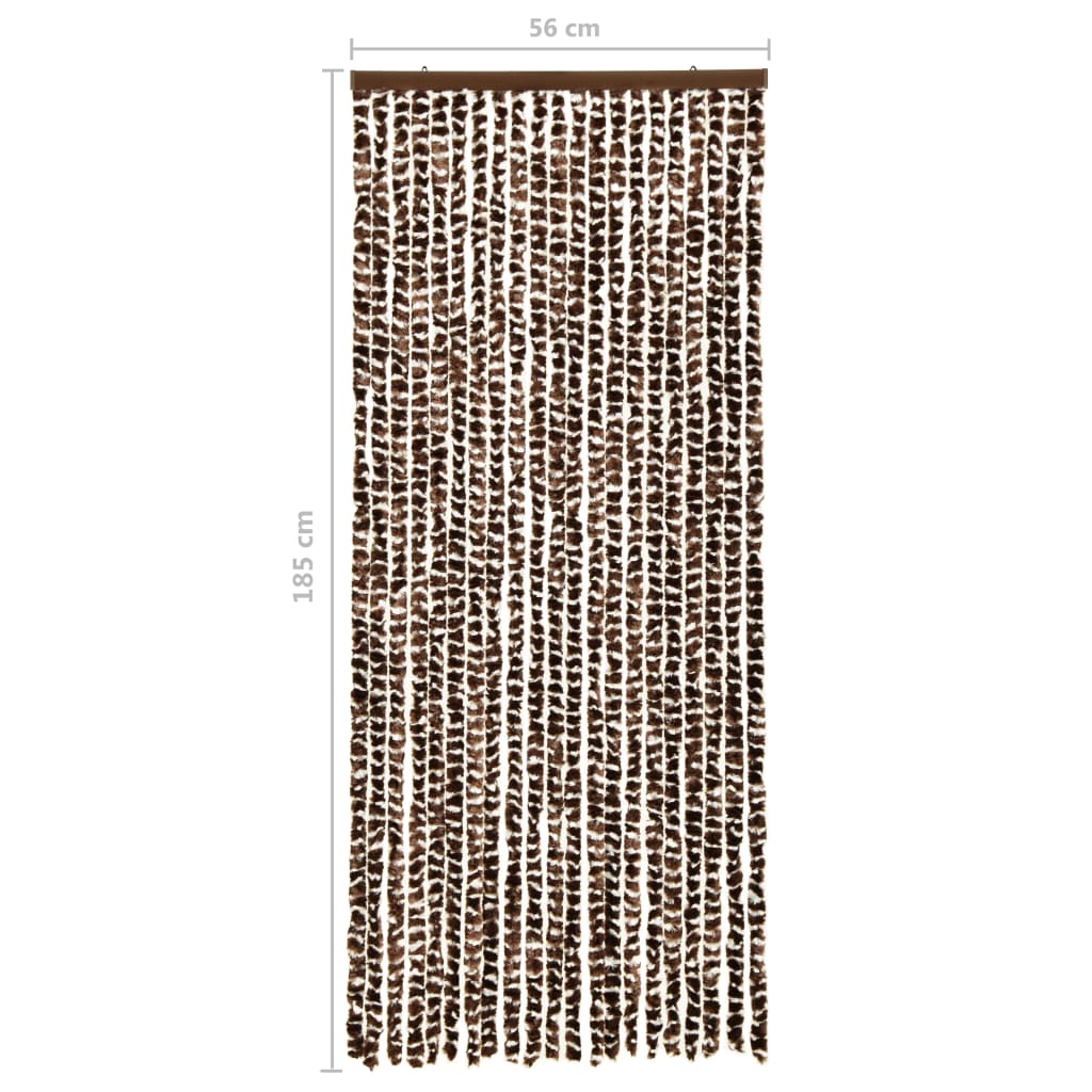 vidaXL Insect Curtain Brown and White 56x185 cm Chenille