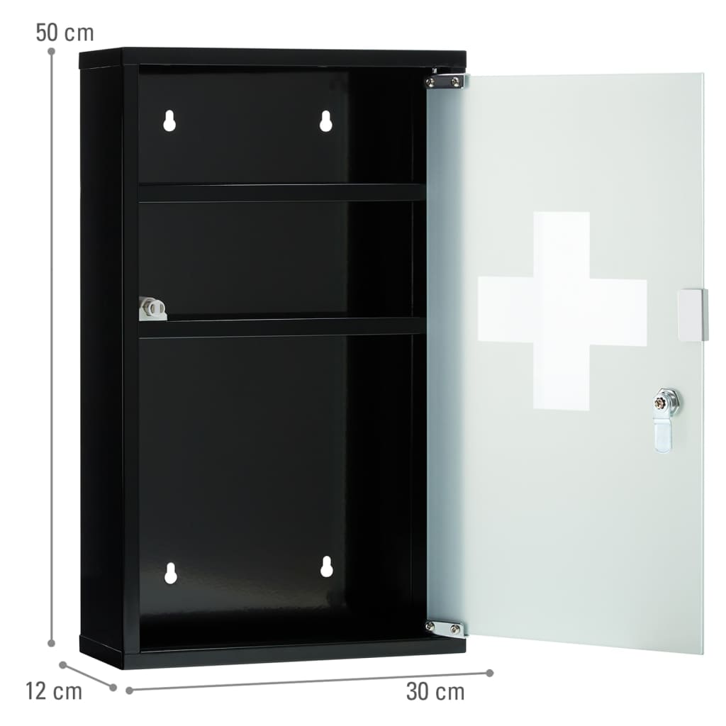 FIRST AID ONLY Emergency Cabinet 30x12x50 cm Black