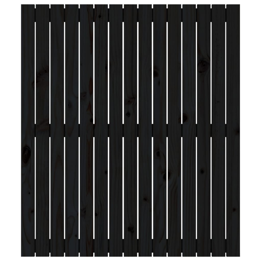 vidaXL Wall Headboard Black 95.5x3x110 cm Solid Wood Pine