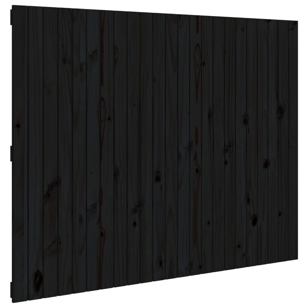 vidaXL Wall Headboard Black 146.5x3x110 cm Solid Wood Pine