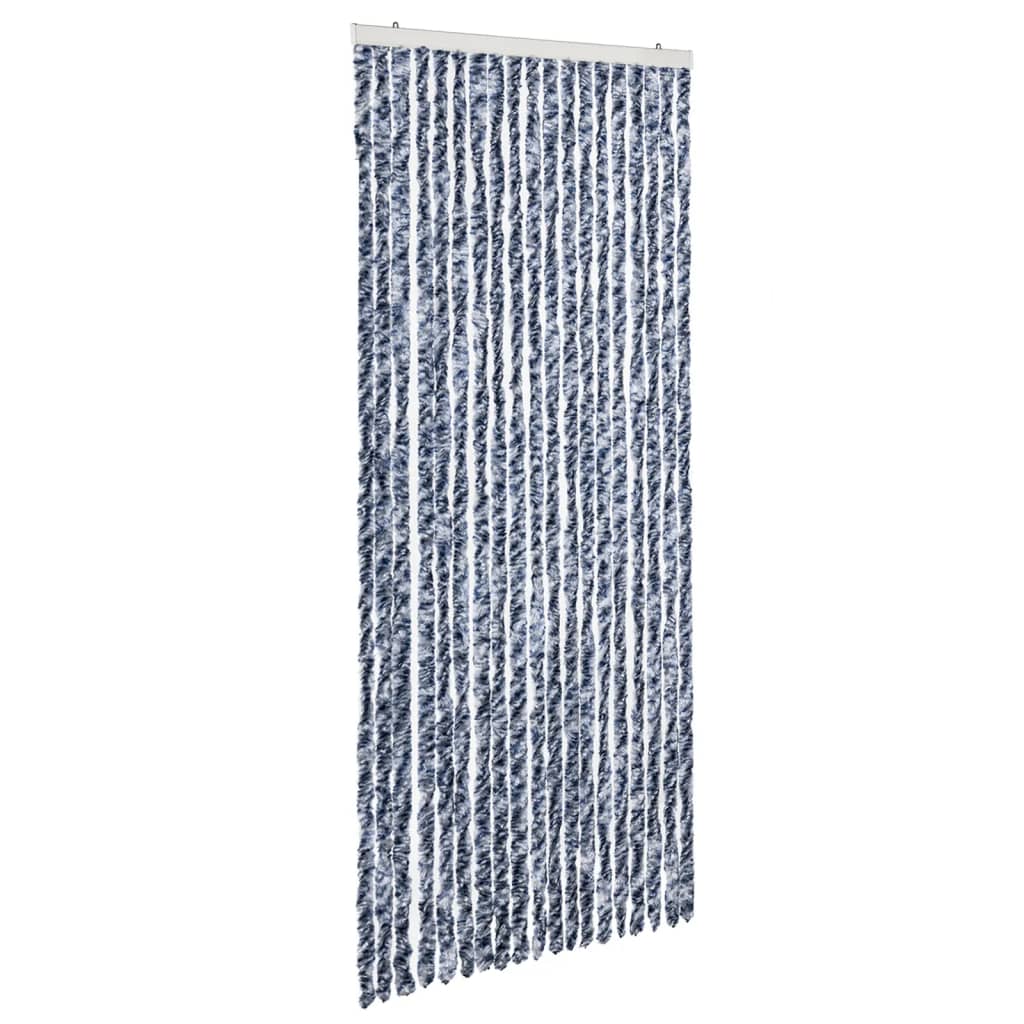 vidaXL Insect Curtain Blue and White 56x200 cm Chenille
