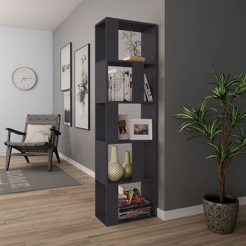 vidaXL Book Cabinet/Room Divider Grey 45x24x159 cm Chipboard