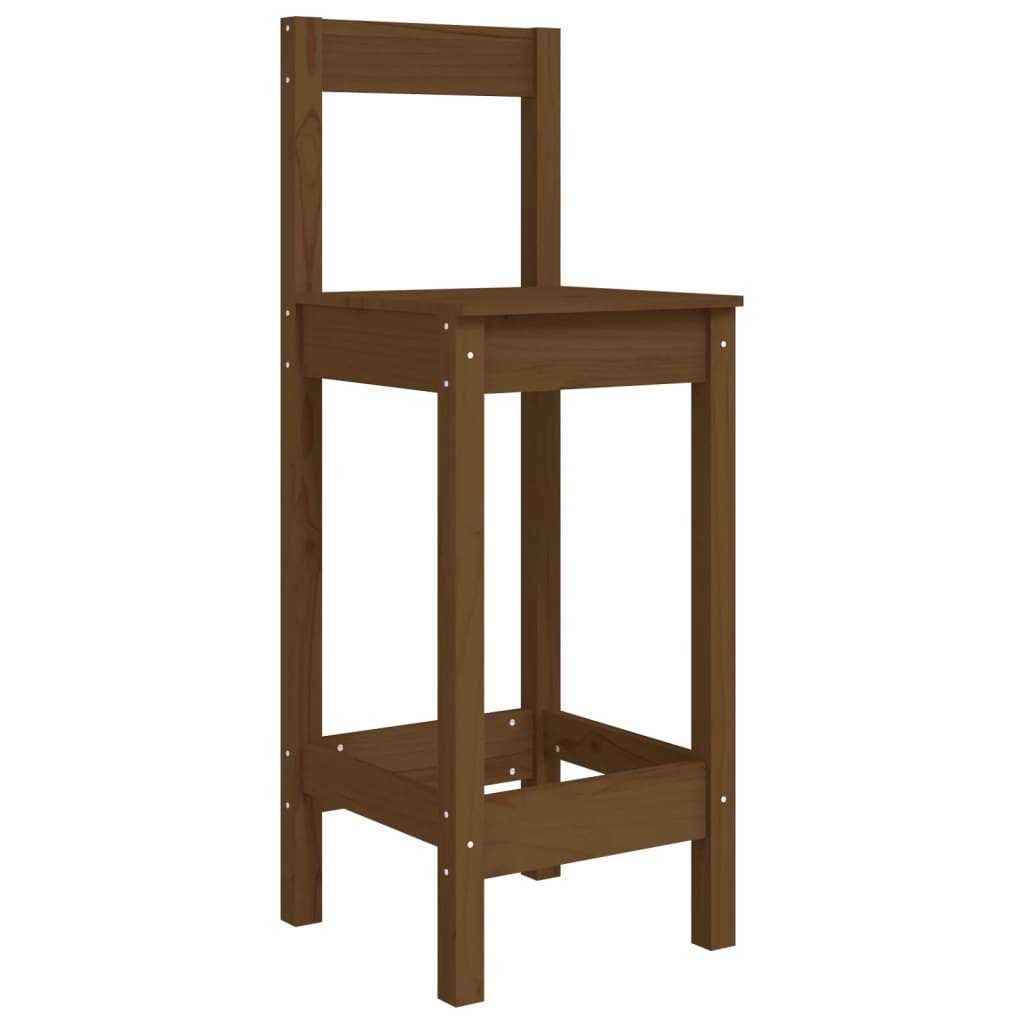 vidaXL Bar Chairs 2 pcs Honey Brown 40x41.5x112 cm Solid Wood Pine