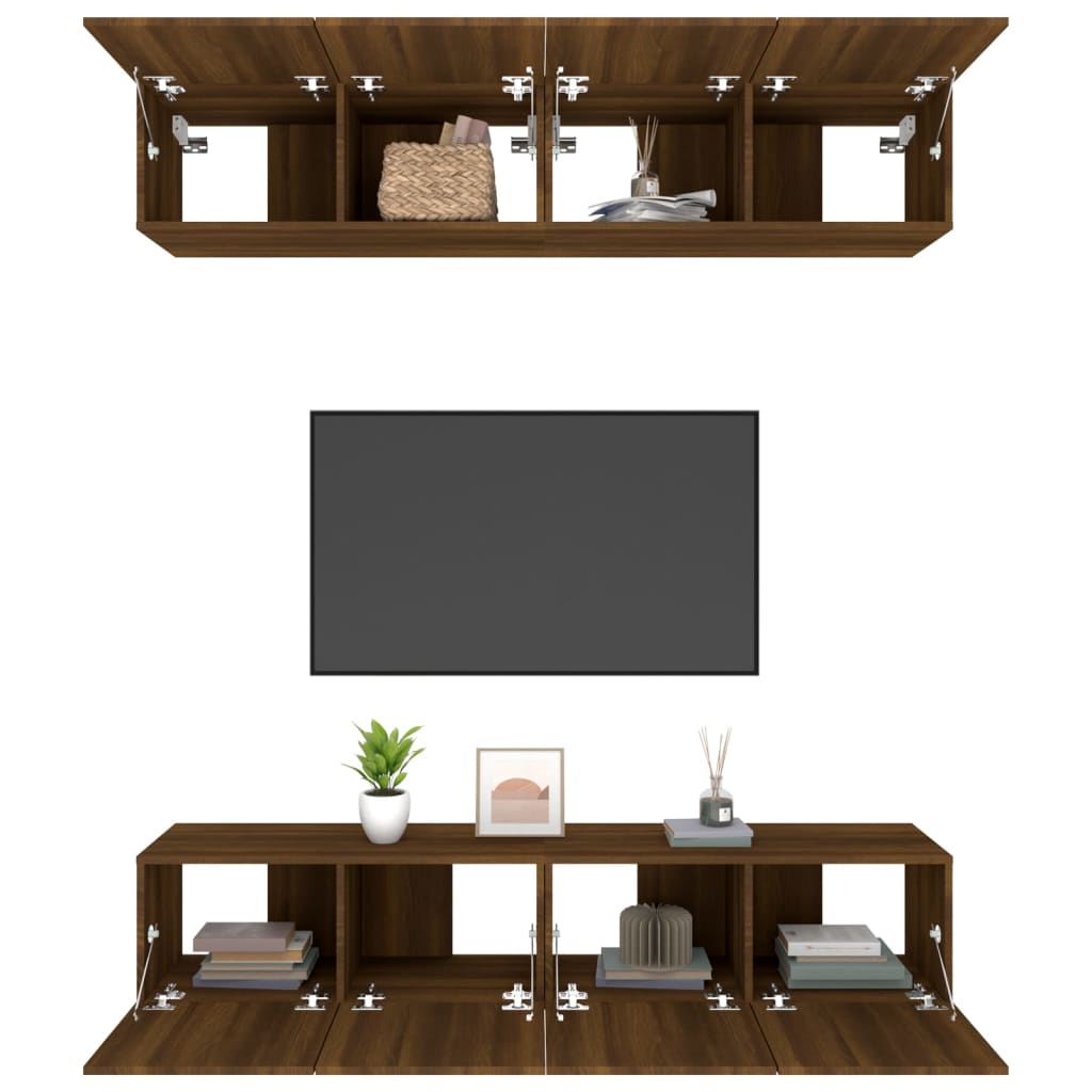 vidaXL TV Cabinets 4 pcs Brown Oak 80x30x30 cm Engineered Wood