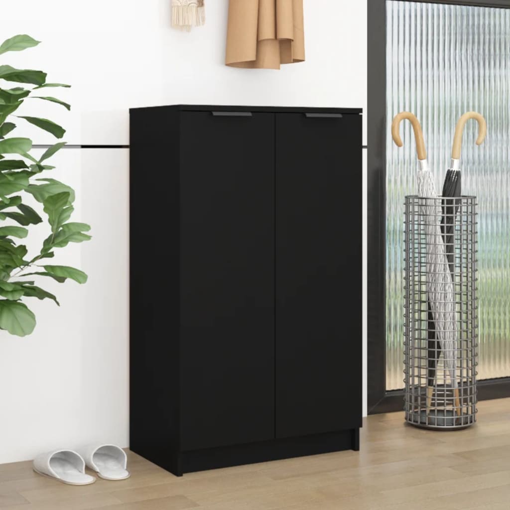 vidaXL Shoe Cabinet Black 59x35x100 cm Engineered Wood