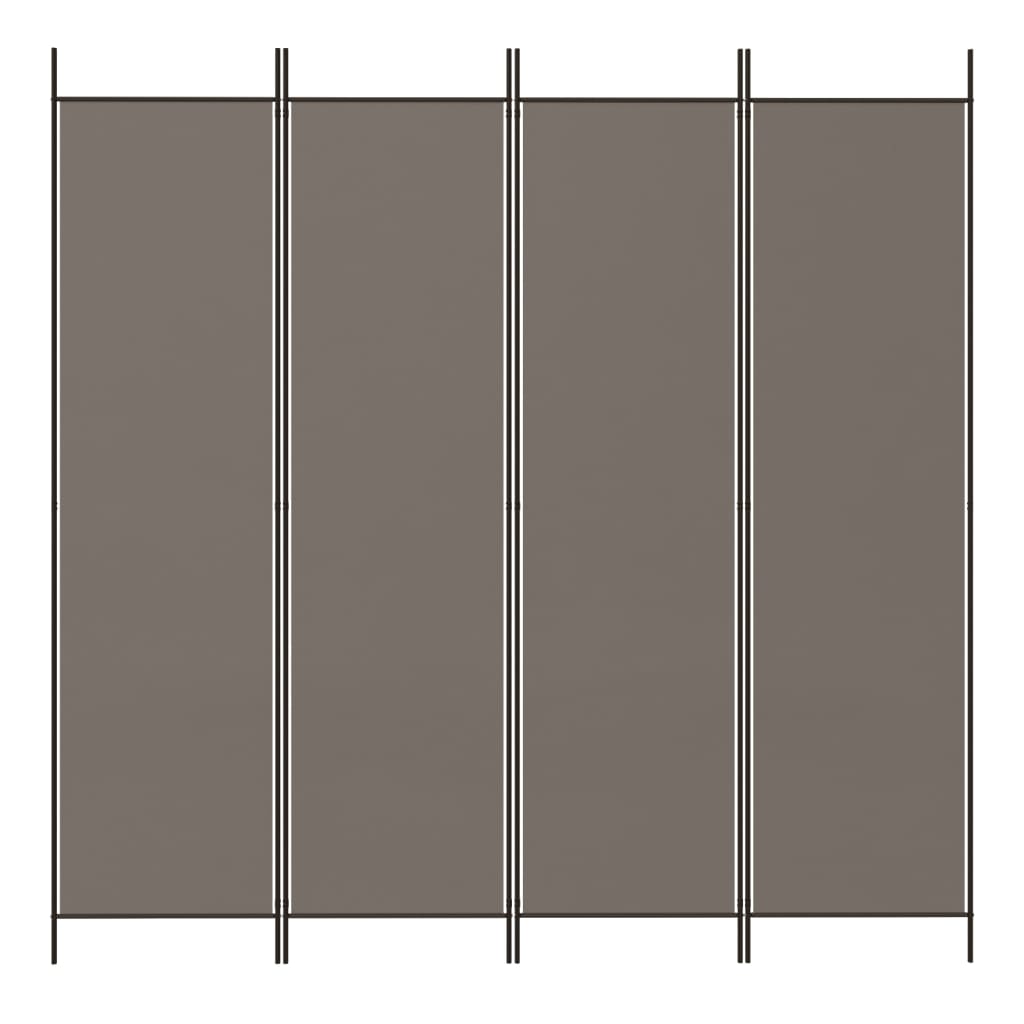 vidaXL 4-Panel Room Divider Anthracite 698x180 cm Fabric