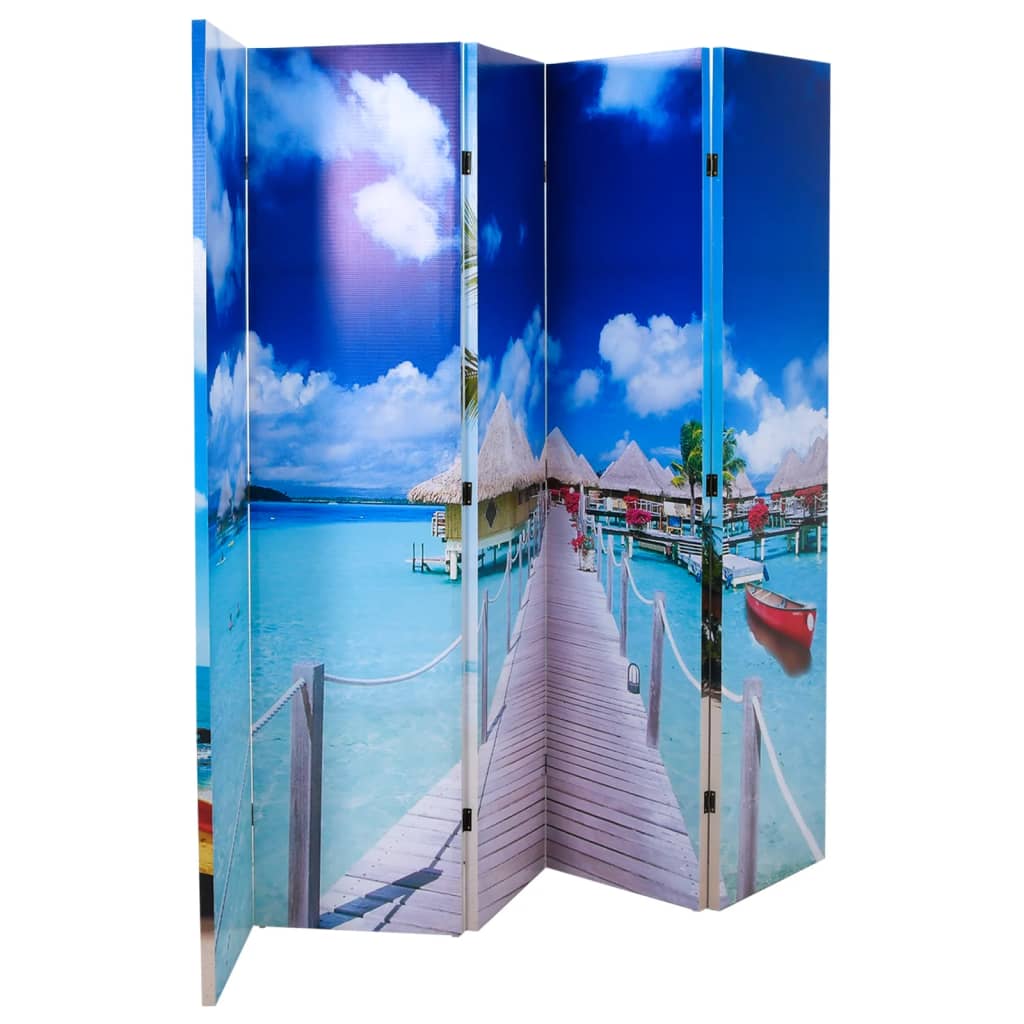 vidaXL Folding Room Divider 200x170 cm Beach