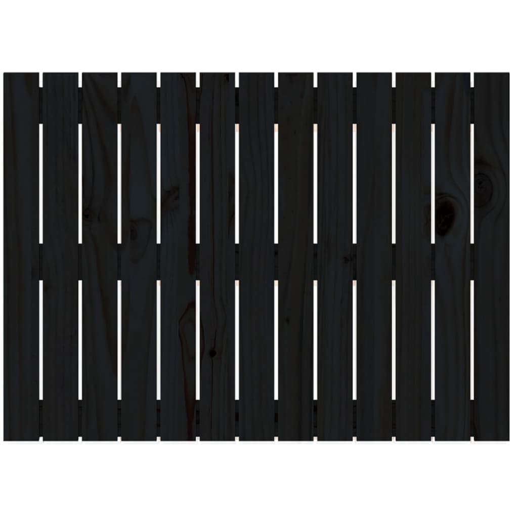 vidaXL Wall Headboard Black 82.5x3x60 cm Solid Wood Pine