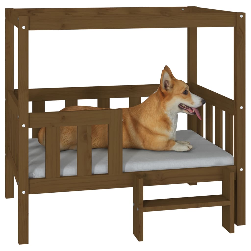 vidaXL Dog Bed Honey Brown 95.5x73.5x90cm Solid Wood Pine