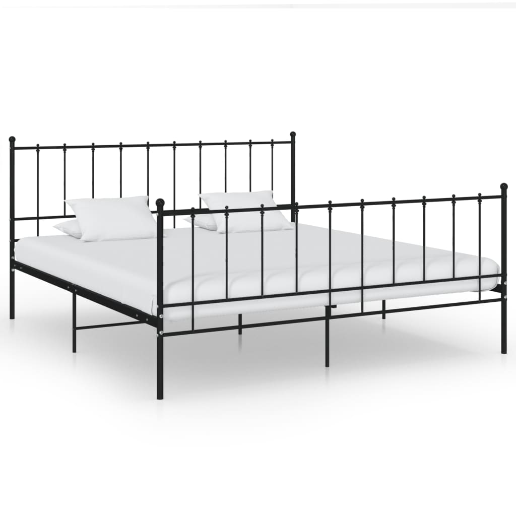 vidaXL Bed Frame Black Metal 140x200 cm