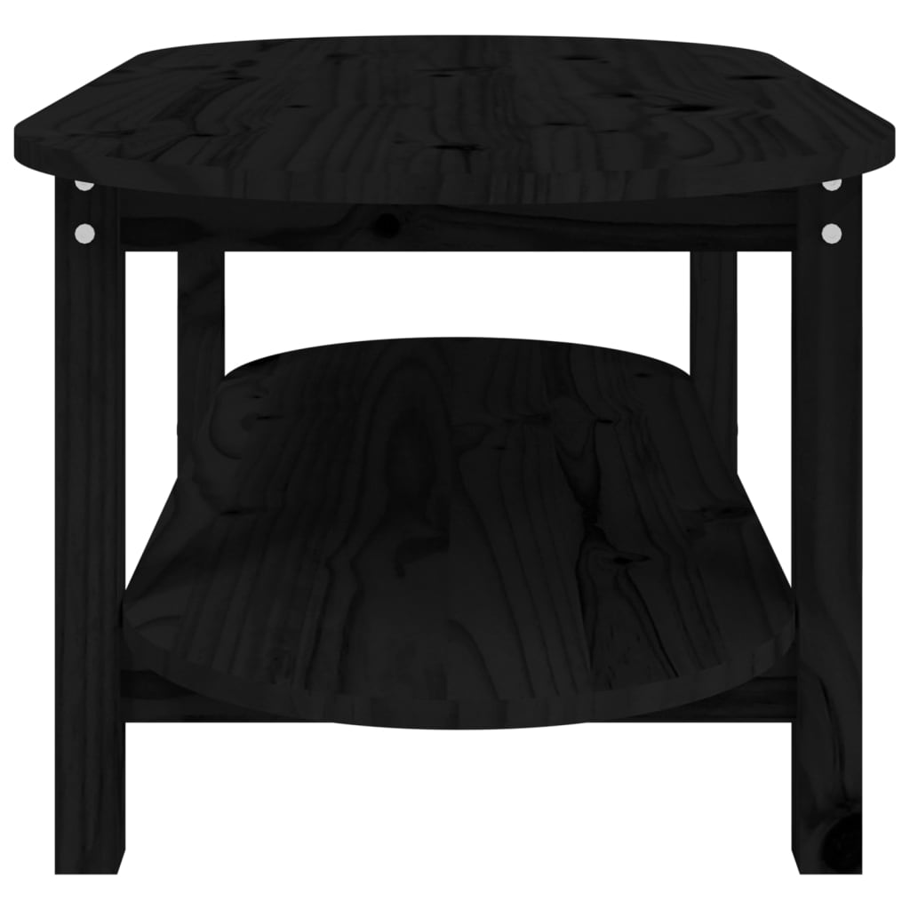 vidaXL Coffee Table Black 110x55x45 cm Solid Wood Pine