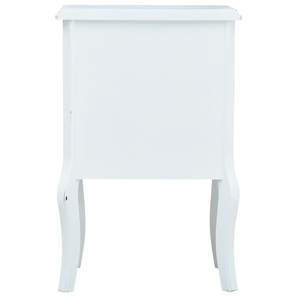 vidaXL Bedside Cabinet White and Brown 43x32x65 cm MDF