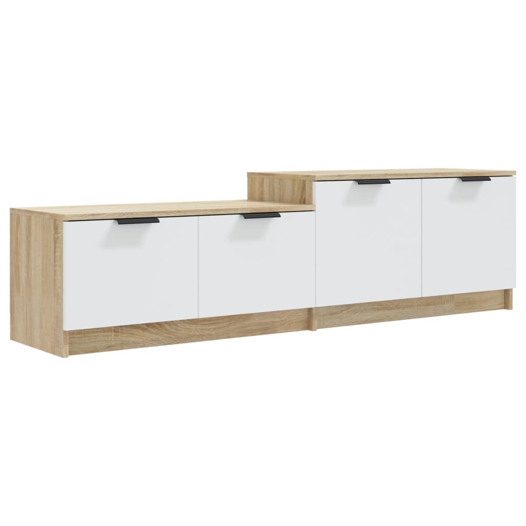 vidaXL TV Cabinet White and Sonoma Oak 158.5x36x45 cm Engineered Wood