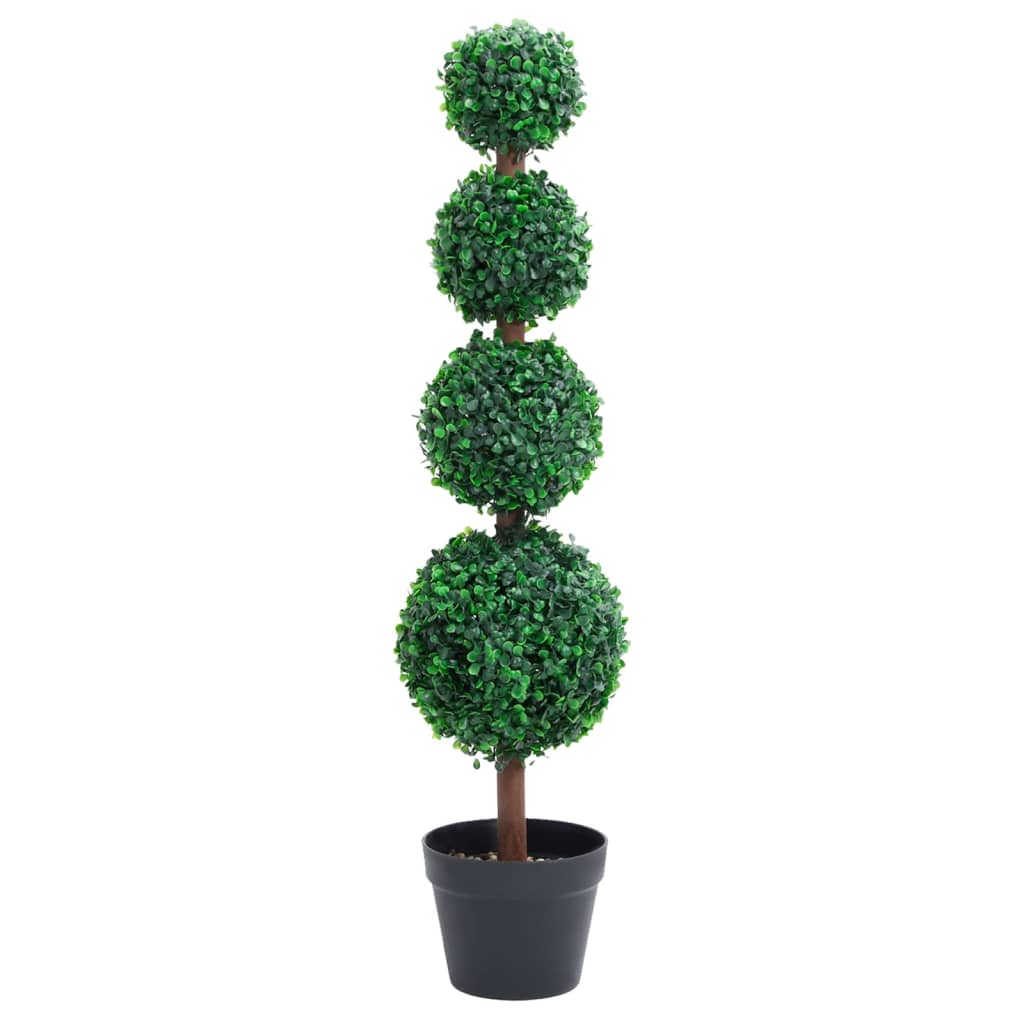 vidaXL Artificial Boxwood Plant with Pot Ball Shaped Green 90 cm