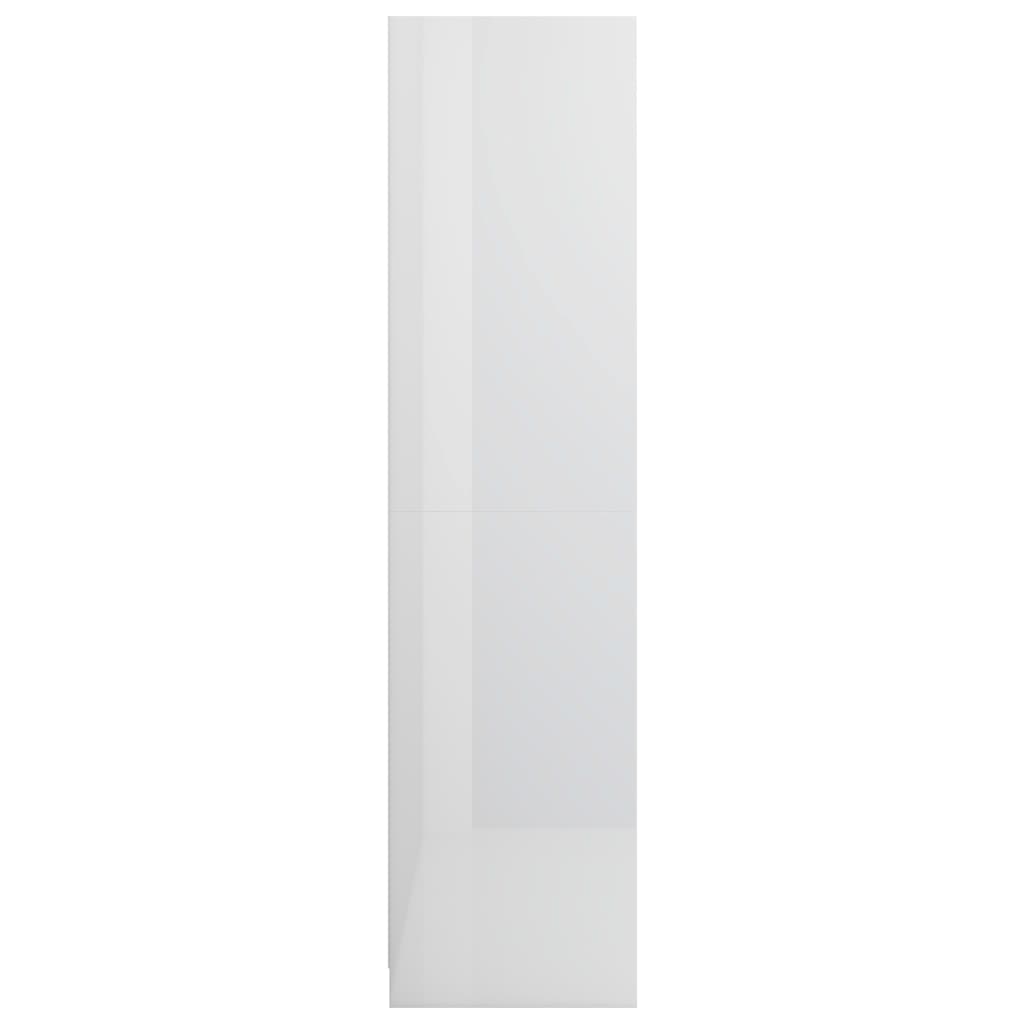 vidaXL Wardrobe High Gloss White 100x50x200 cm Engineered Wood