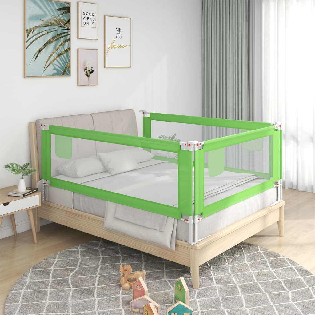 vidaXL Toddler Safety Bed Rail Green 180x25 cm Fabric