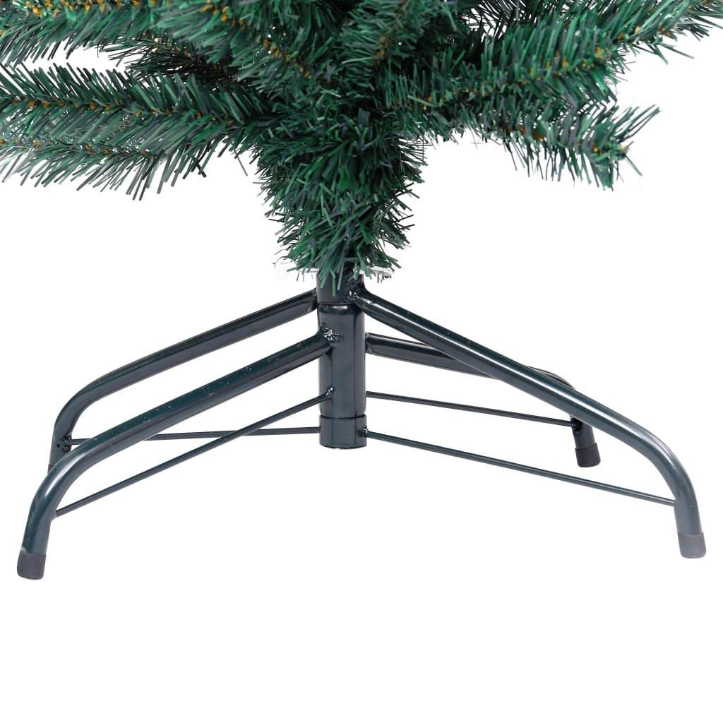 vidaXL Slim Artificial Pre-lit Christmas Tree with Stand Green 150cm PVC