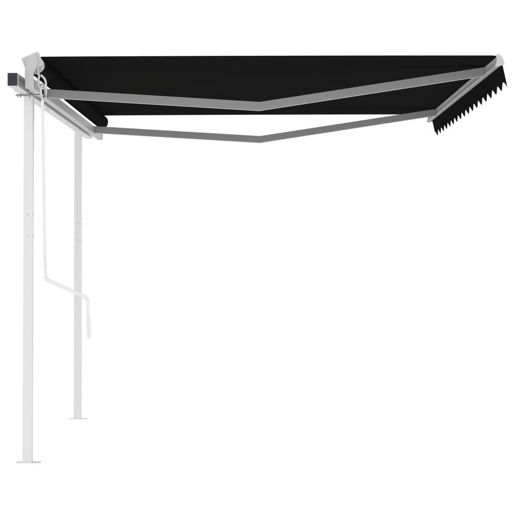 vidaXL Automatic Retractable Awning with Posts 4.5x3 m Anthracite