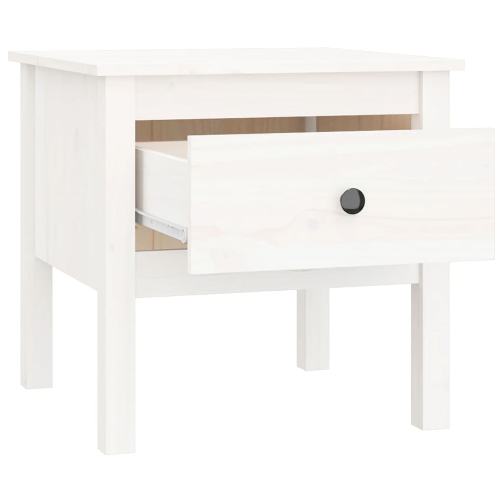 vidaXL Side Tables 2 pcs White 50x50x49 cm Solid Wood Pine