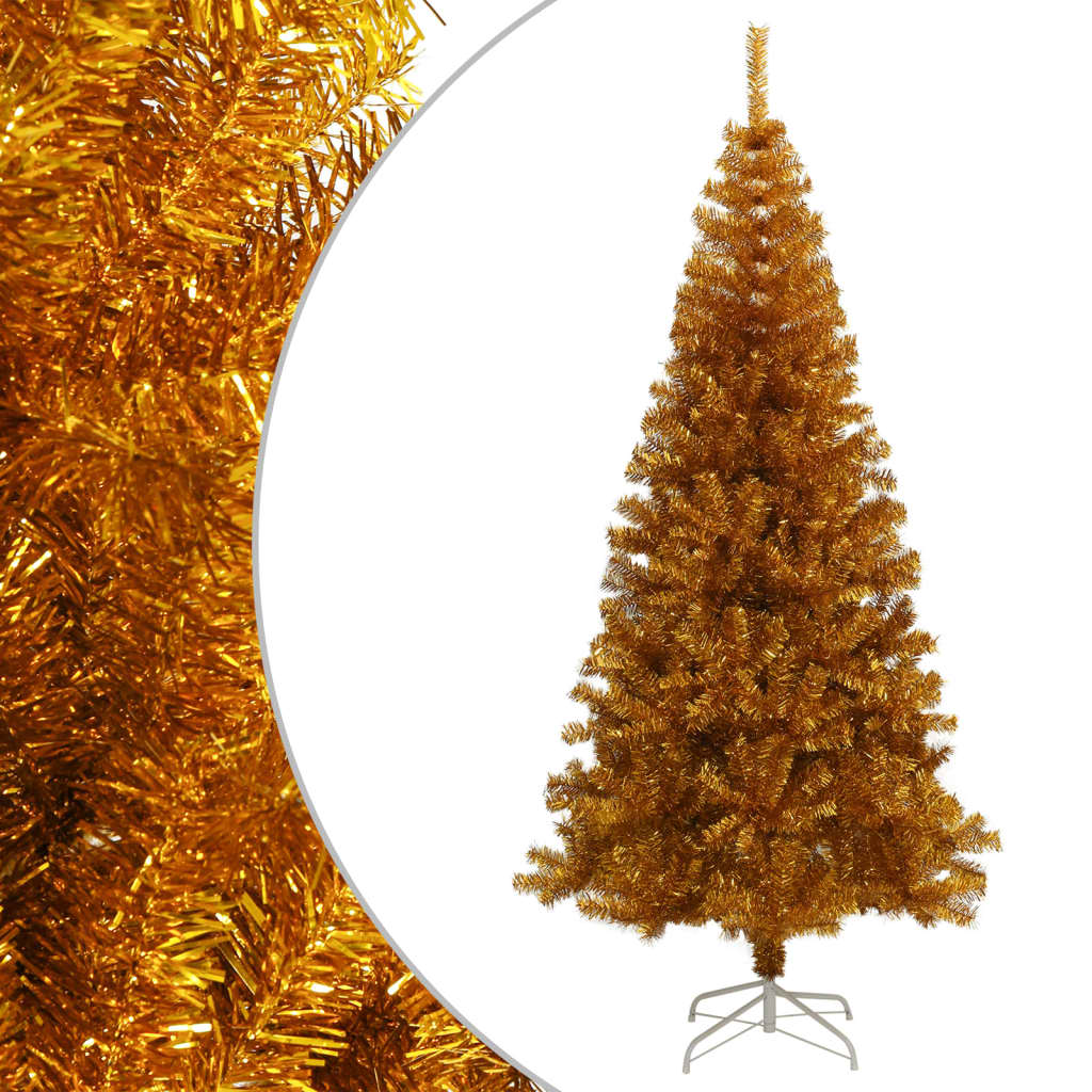vidaXL Artificial Christmas Tree with Stand Gold 240 cm PET
