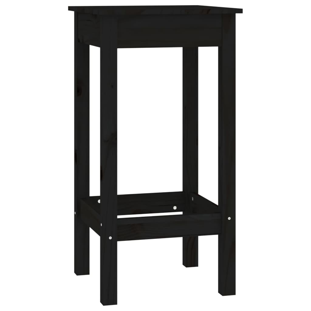 vidaXL 6 Piece Bar Chair Set Black Solid Wood Pine
