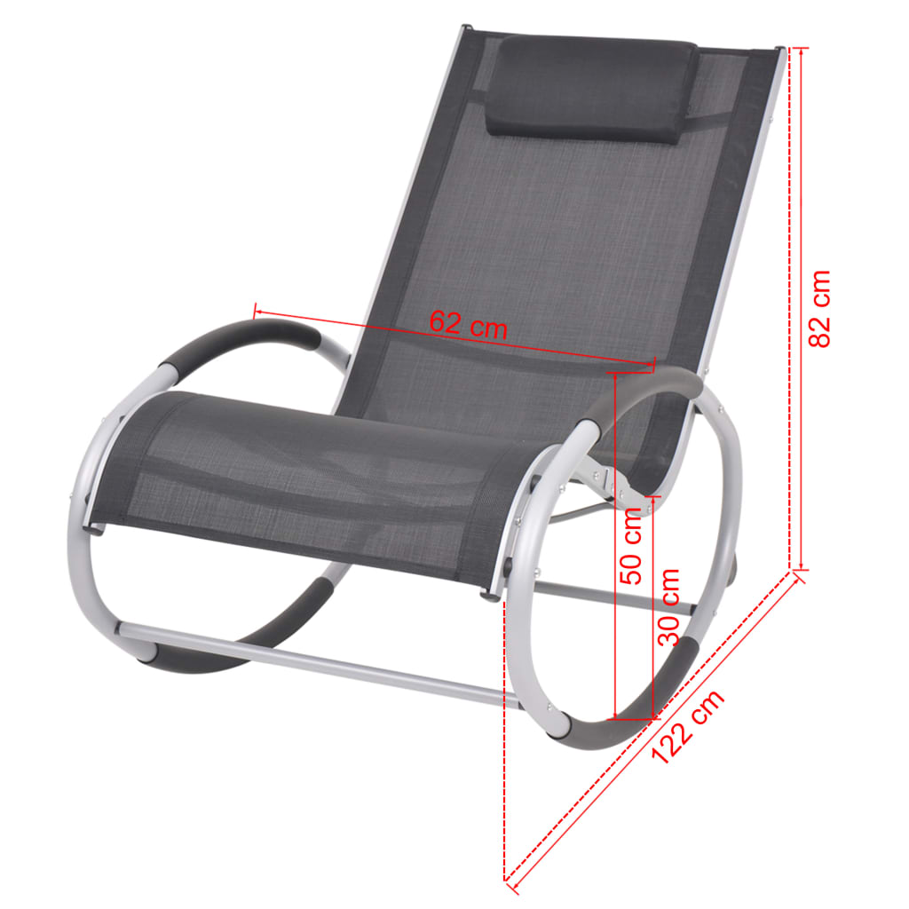 vidaXL Outdoor Rocking Chair Aluminium and Textilene