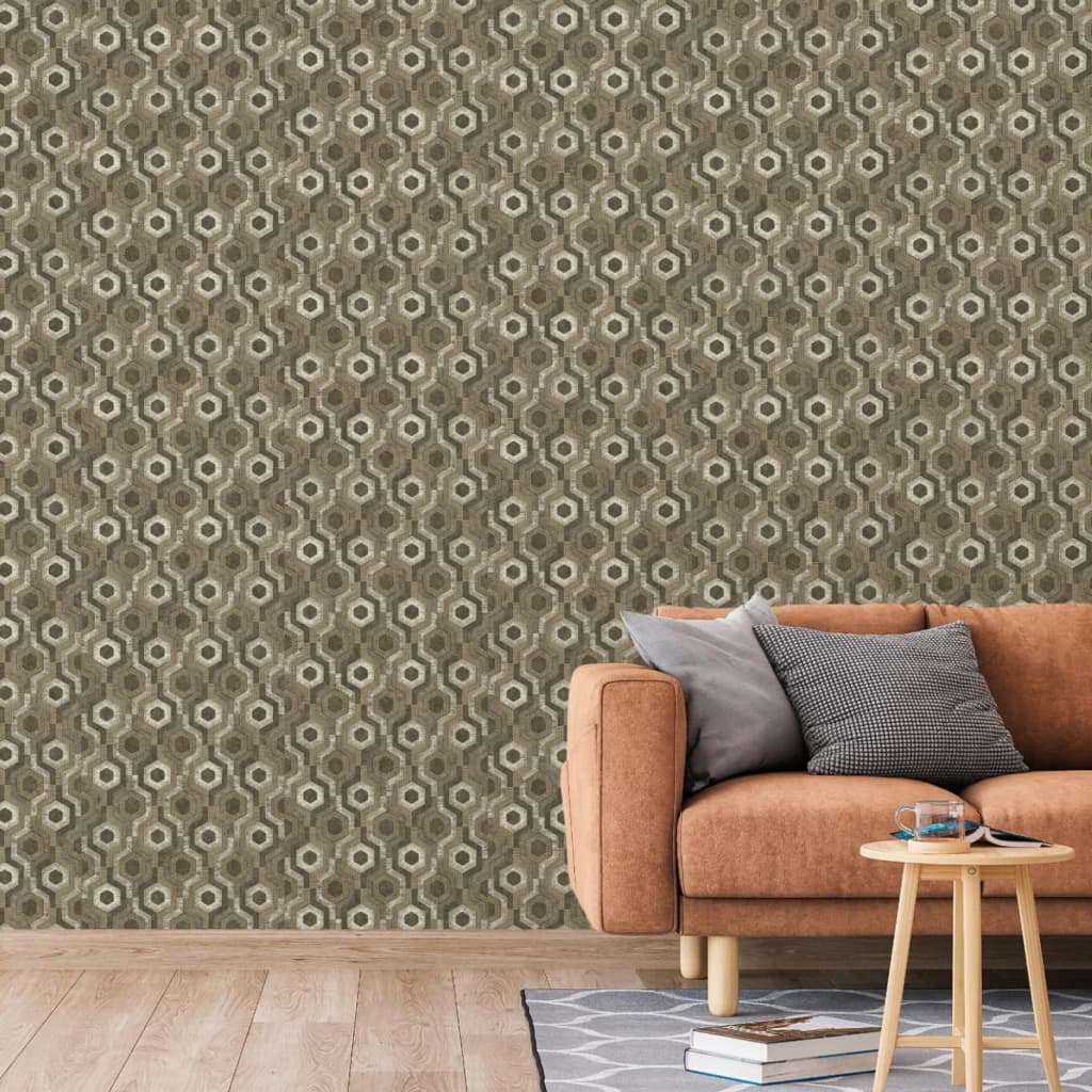 DUTCH WALLCOVERINGS Wallpaper Galactic Brown and White