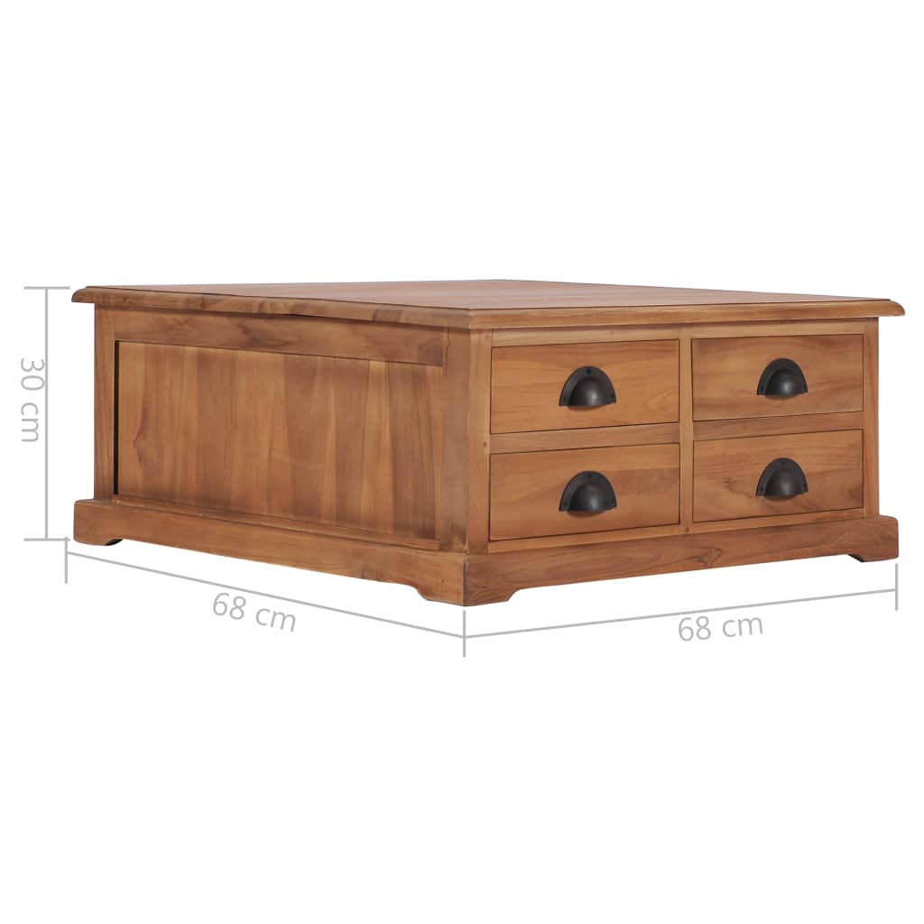 vidaXL Coffee Table 68x68x30 cm Solid Teak Wood