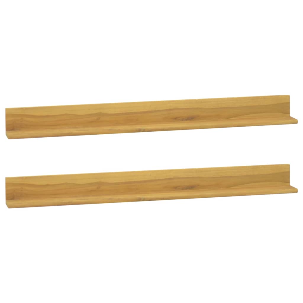 vidaXL Wall Shelves 2 pcs 110x10x10 cm Solid Wood Teak