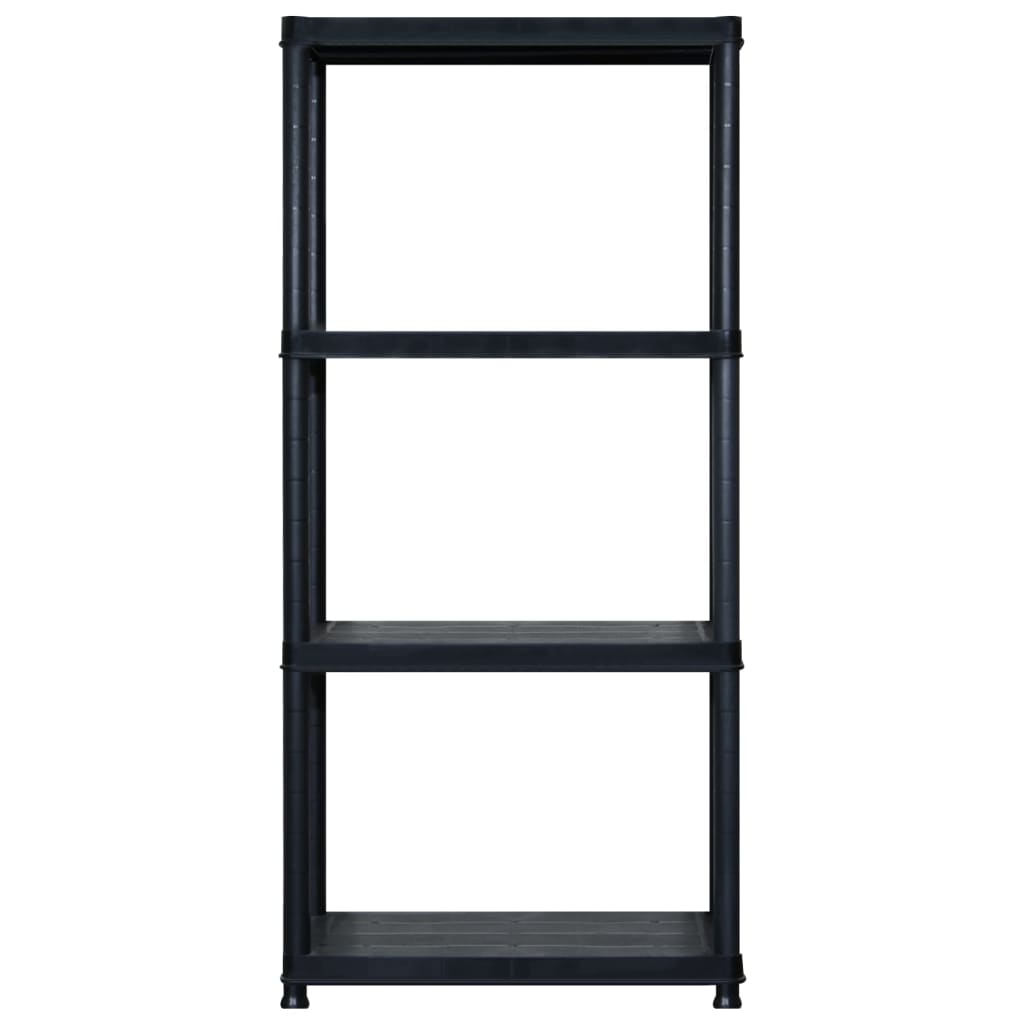 vidaXL Storage Shelf 4-Tier Black 122x30.5x130 cm Plastic