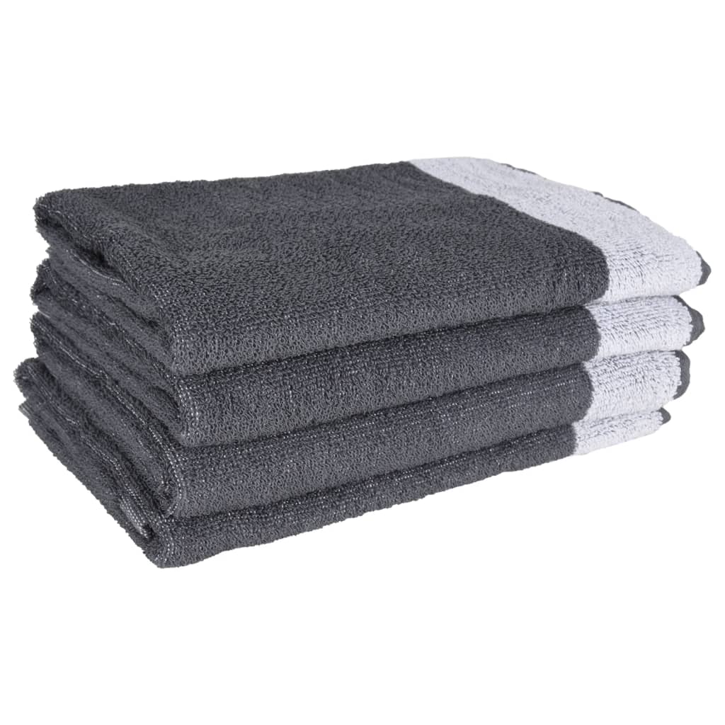 vidaXL 12 Piece Towel Set Grey Cotton
