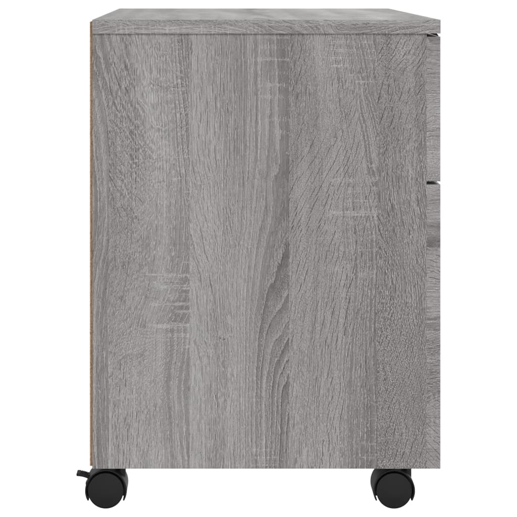 vidaXL Mobile File Cabinet with Wheels Grey Sonoma 45x38x54 cm Engineered Wood