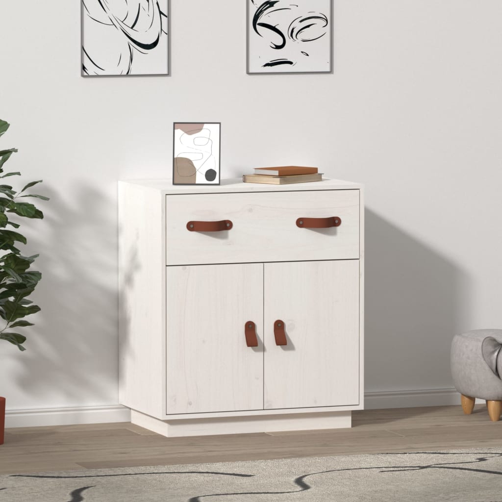 vidaXL Sideboard White 65.5x40x75 cm Solid Wood Pine