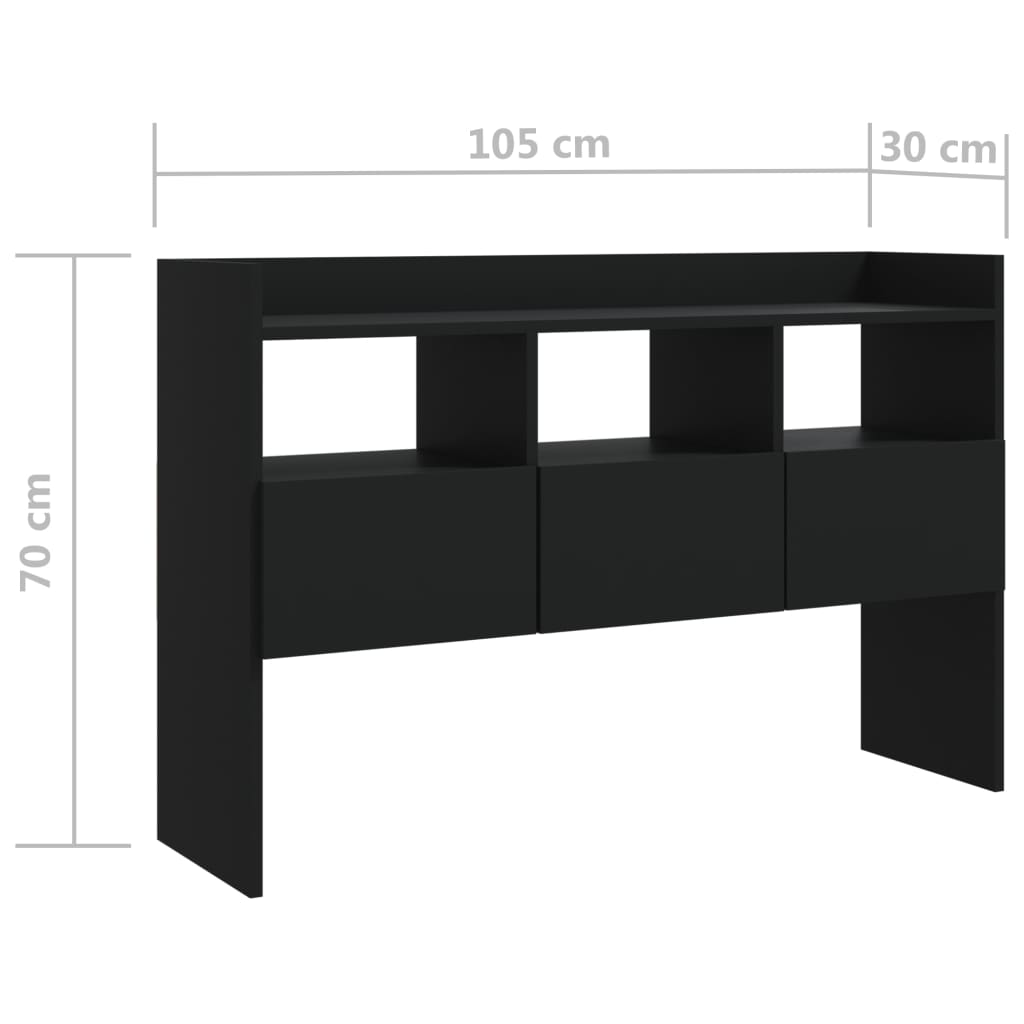 vidaXL Sideboard Black 105x30x70 cm Engineered Wood