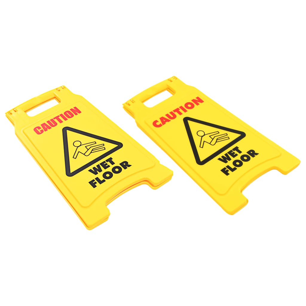 vidaXL Caution Wet Floor Signs 2 pcs Plastic 47 cm