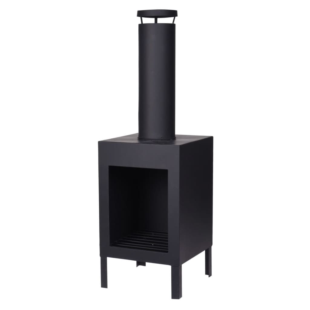 ProGarden Fireplace with Chimney 100 cm Black