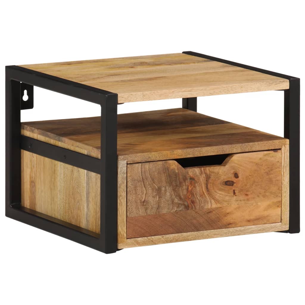 vidaXL Wall-mounted Bedside Cabinet 35x35x25 cm Solid Wood Acacia