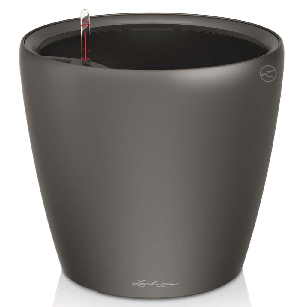LECHUZA Planter CLASSICO LS 35 ALL-IN-ONE Charcoal Metallic 16063