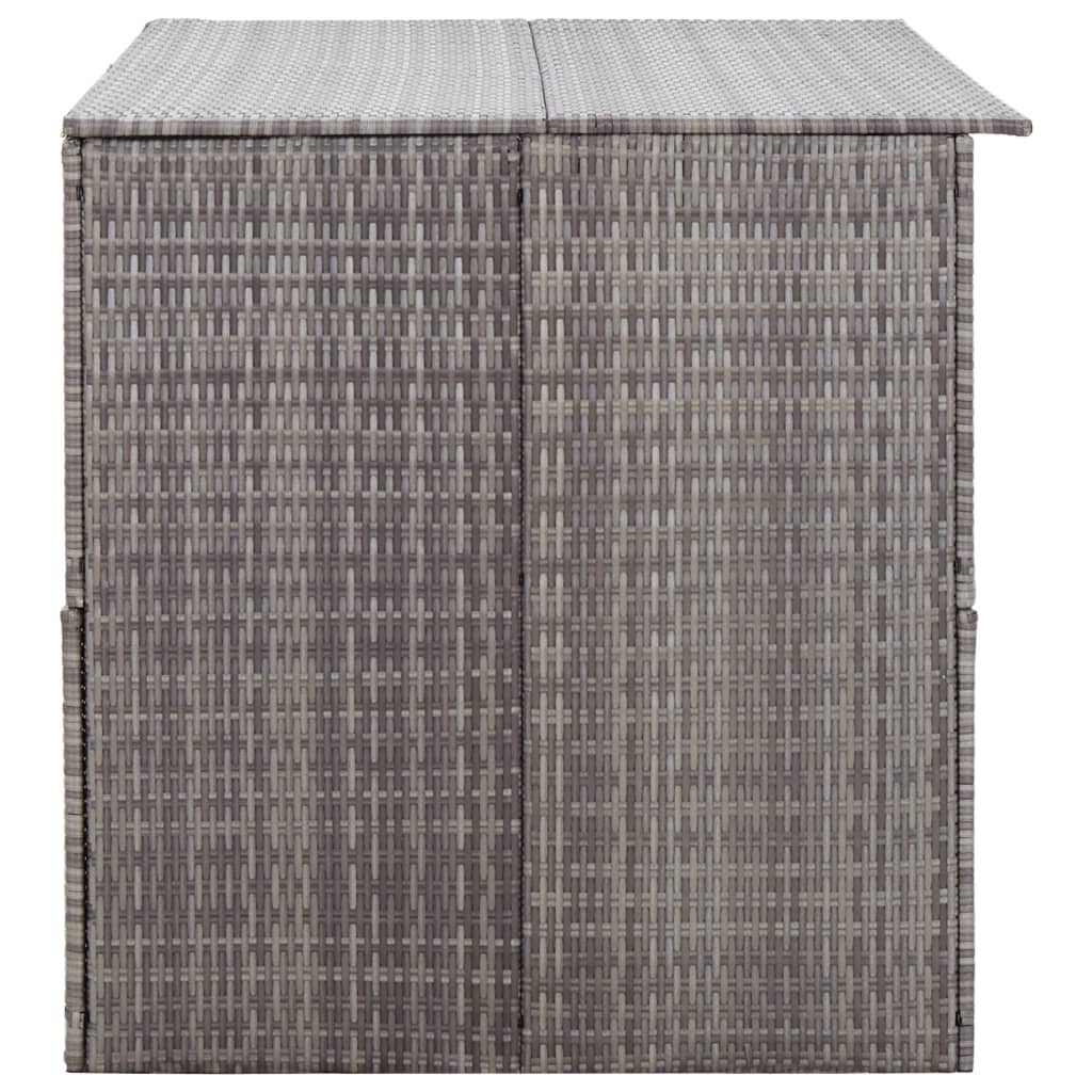 vidaXL Garden Storage Box Grey 150x100x100 cm Poly Rattan