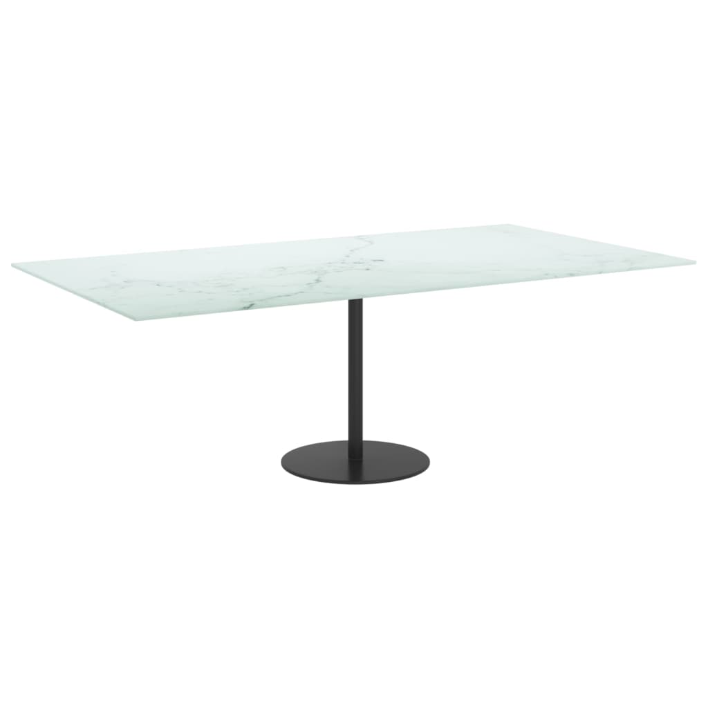 vidaXL Table Top White 120x65 cm 8mm Tempered Glass with Marble Design