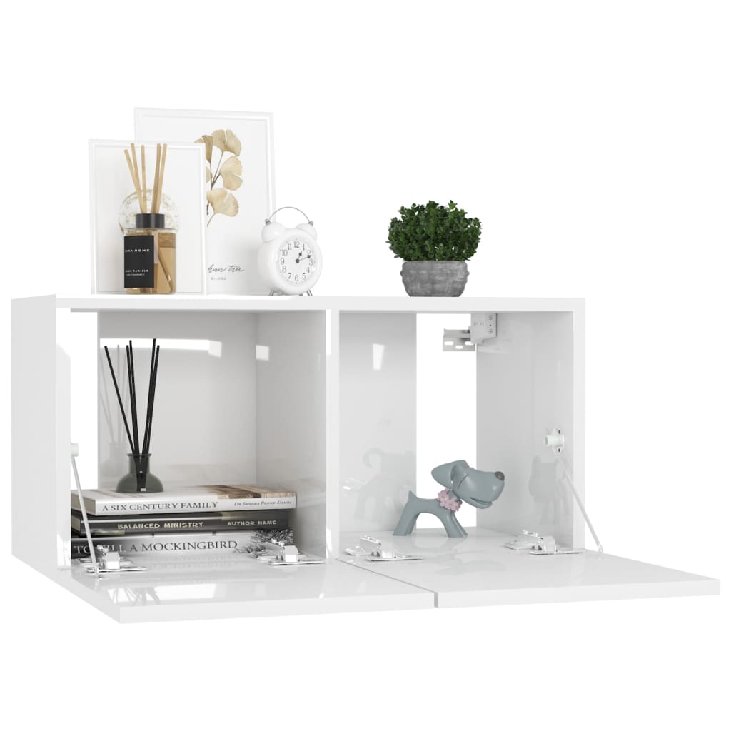 vidaXL 5 Piece TV Cabinet Set High Gloss White Engineered Wood
