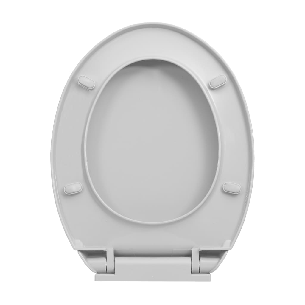 vidaXL Soft-Close Toilet Seat Light Grey Oval